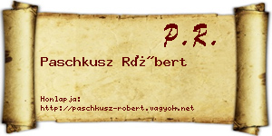 Paschkusz Róbert névjegykártya